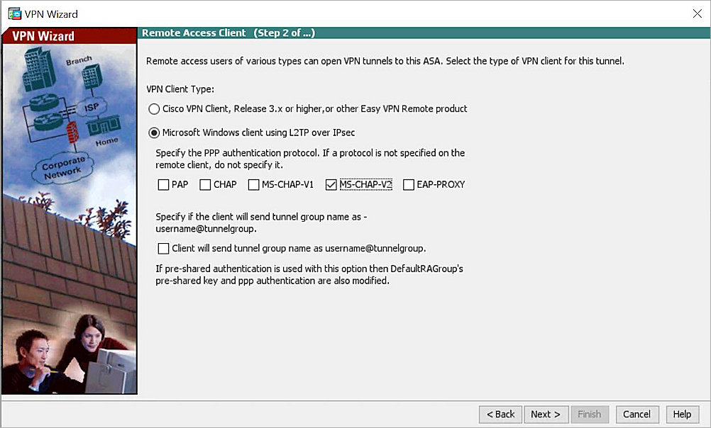 Screenshot of the Configure L2TP VPN